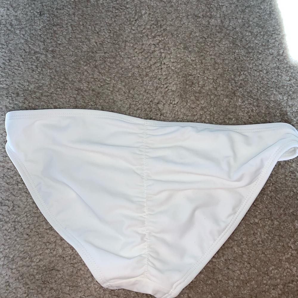 Ruched back White Bikini Bottoms